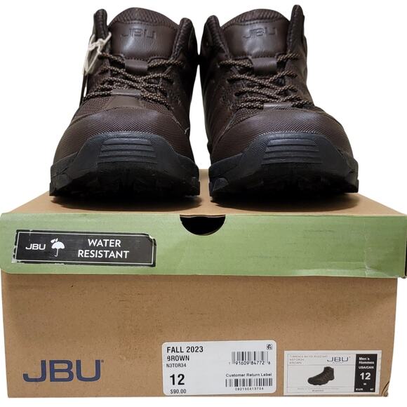 JBU Torrence Water Resistant Combat Hiking Boots Size US 12M Brown Faux Leather main image 5